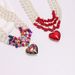 Exaggerated Turquoise Pearl Chain Personalized Artificial Crystal Heart Pendant Necklace For Women_ipsvogv.com