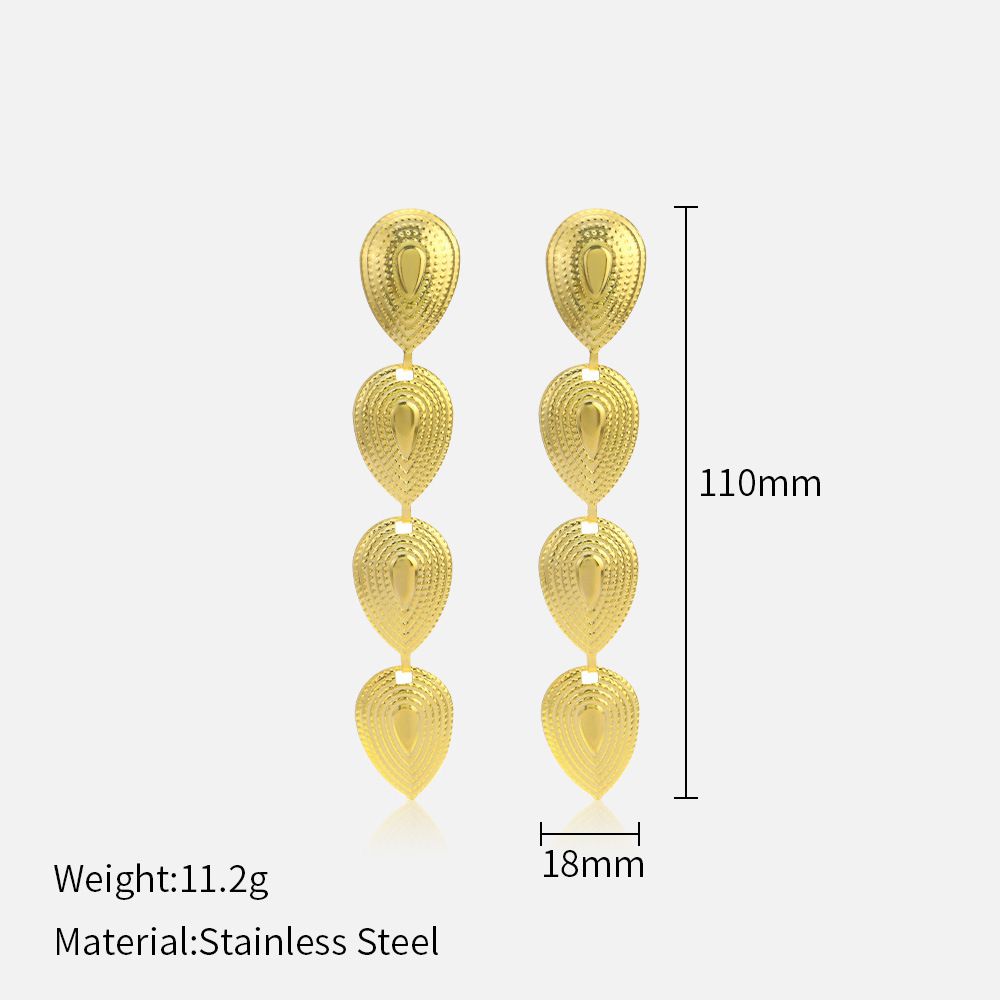Women’s Jewelry Set Fashion Fashion Geometric Water Drop Stainless Steel Earrings Personality Retro National Trend Titanium Steel Pendant Earrings_ipsvogv.com