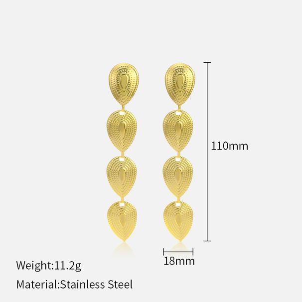 Women’s Jewelry Set Fashion Fashion Geometric Water Drop Stainless Steel Earrings Personality Retro National Trend Titanium Steel Pendant Earrings_ipsvogv.com