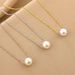 Stainless Steel Elegant One Pearl Necklace Female Minimalist Temperament Jewelry Customize Wedding_ipsvogv.com