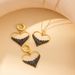Trend explosive temperament with love hollowed-out black diamond necklace earrings set for women_ipsvogv.com