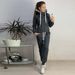 Women's Clothing Autumn and Winter Women's Clothing Hot Style Fleece Fashion Leather Badge Long Sleeve Hooded Casual Sports Suit_ipsvogv.com