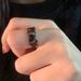 Advanced Gun Black Heart-shaped Zircon Open With Adjustable Sweet And Cool Style, Female Niche Design, Index Finger_ipsvogv.com