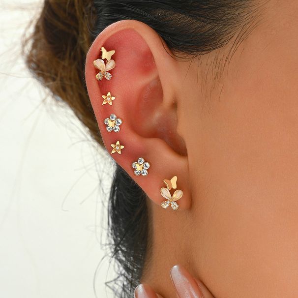 Geometric bow shaped design for women's personalized copper zircon inlay, niche high-end feeling, ea, versatile_ipsvogv.com