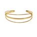 Women's Jewelry Minimalist Geometric Three Layer Line Open Bracelet Twist Faceted Bracelet Wrist Ornaments Copper Gold Plated_ipsvogv.com