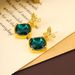 Qingdao jewelry emerald crystal micro inlaid zircon butterfly ethnic style women's earrings niche high-end feeling_ipsvogv.com
