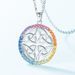 Disc colored zirconium pendant S925 silver surrounded by rainbow nano zirconium clavicle chain light luxury fashion_ipsvogv.com