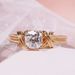 New Fashion 14k Color Interwoven Pattern Zircon Diamond Ring Women's Jewelry_ipsvogv.com