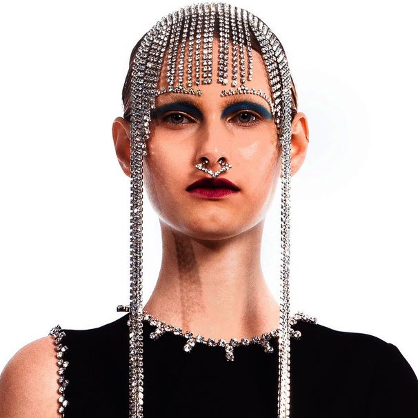 Exaggerated rhinestone hair chain fashion street shooting full diamond tassel headband accessories body chain_ipsvogv.com
