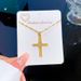 Steel 【 Titanium 】 Light Luxury Cross Palm Full Of Zirconia Set With Real Gold Necklace For Women, Transporting 【 】 Women,_ipsvogv.com