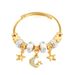 Women's Jewelry Fashion DIY Wire Ring Bracelet Personality Star And Moon Pendant Gold Open Titanium Steel Bracelet_ipsvogv.com