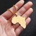 Retro Hip Hop Titanium Steel Gold African Map Shape Necklace Men and Women Hip Hop Animal Elephant Pendant Necklace_ipsvogv.com