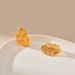 New autumn brass plated K real gold leaf brushed retro earrings Minimalist style small exquisite earrings_ipsvogv.com