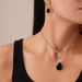 Vintage diamond-encrusted oval water drop stud earrings necklace 2-piece French court style light luxury premium set_ipsvogv.com