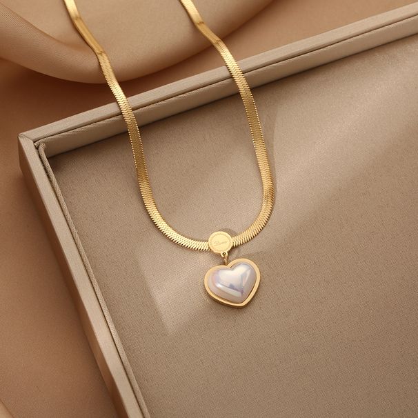 Japanese Korean Style Titanium Steel For Women, Small, Simple, Sweet Heart-shaped With A Cold And Niche Design,_ipsvogv.com
