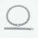 Unisex Hip Hop Trendy 17 Diamond Shaped Hollow Cuban Chain Diamond Bracelet For Men And Women Hiphop Necklace_ipsvogv.com