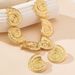 Statement Jewelry Exaggerated Conch Choker Pendant Gold Alloy Personality Trend Necklace Earring Set_ipsvogv.com