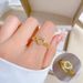 【 Real Gold 】 Chain Love Full Diamond with Adjustable Opening, Simple Handmade Ring, Couple's Pair Ring_ipsvogv.com
