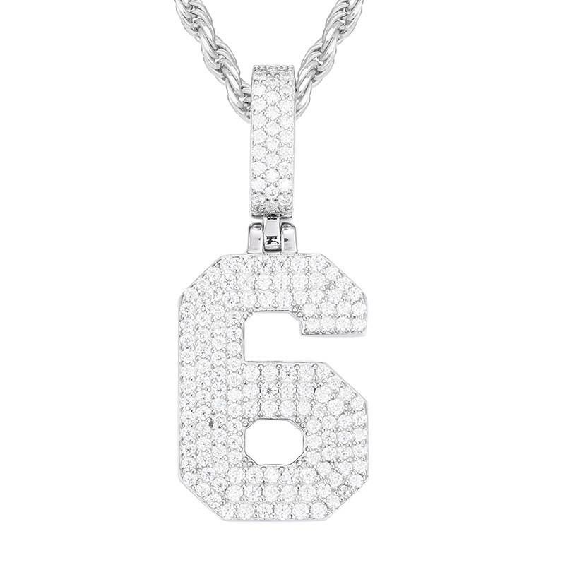 Men's Jewelry S925 Silver Inlaid Moissanite Pendant Solid Digital Pendant Trendy Men And Women Hip Hop Accessories_ipsvogv.com