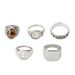 New Combination Personalized English Light Plate Tiger Stone 5-piece Set Big Ring_ipsvogv.com