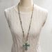 Fashion Ethnic Turquoise Cross 6mm Natural Stone Glass Knot Necklace Personalized Trendy Sweater Chain_ipsvogv.com