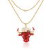 New Alloy Inlaid Diamond Dominant Light Luxury Large Zodiac Bull Head Necklace Pendant_ipsvogv.com