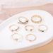 New Fashion Personalized Gold Snake Moon Hollow Dot Diamond Opening 7-piece Set Ring_ipsvogv.com