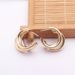 Fashion Cross Iron Tube For Women, Minimalist Style Double Hoop Earrings_ipsvogv.com