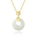 Silver Flash 999 Sterling Silver Safety Buckle Necklace, Light Luxury Niche Jade Pendant, 2024 New Birthday Gift_ipsvogv.com