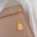 Steel 【 Titanium 】 Double Layer Pearl Shell Light Luxury Temperament Gorgeous Full Diamond Necklace Women's Versatile 【 】_ipsvogv.com