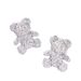 Korean Version Fashionable Full Dia High-end Temperament Acrylic Cute Little Bear Earrings, Sier Needles,_ipsvogv.com
