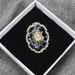 Palace photo frame abalone shell sunflower painting style relief enamel drip oil brooch chest flower girl_ipsvogv.com