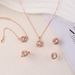 New four piece luxury classic women's jewelry set zinc alloy diamond necklace bracelet earring ring set_ipsvogv.com