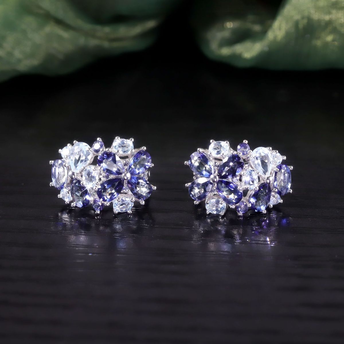 Luxury Floral Earrings S925 Sterling Silver Inlaid With Natural Topaz Crystal Earrings For Women Gemstone Earrings In Stock_ipsvogv.com