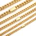 Spring Buckle Stainless Steel Cuban Chain Hip Hop Necklace Trendy Brand Men's Round Grinding Encryption Titanium Steel Necklace_ipsvogv.com
