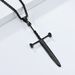Retro knight ancient sword weapon cross necklace sword self defense spike titanium steel pendant functional jewelry_ipsvogv.com
