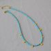 Small Niche Lapis Lazuli Turquoise Bead Gold Coin Pendant, Simple Temperament, Fine Necklace, Collarbone Chain_ipsvogv.com