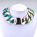 Heavy 316l Stainless Steel 32mm Solid Necklace Steel and Rainbow Dual Colors Men's Jewelry_ipsvogv.com