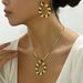 2024 Summer New Women's Earring Necklace Set with Small Leaf Drop Oil Design Long Chain_ipsvogv.com