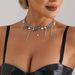 Blue Rhinestone Star Fringed Babes Wind Necklace Female Niche High Sense Neck Chain Collarbone Chain_ipsvogv.com