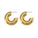 Internet celebrity fashion and fashion earrings Gold stainless steel exaggerated chubby earrings Women's earrings_ipsvogv.com
