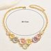 Ins Super Fairy Flower Necklace Simple Drip Oil Design Clavicle Women's Colorful Versatile Long Chain_ipsvogv.com