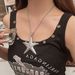 Unisex Jewelry Fashion Millennium Silver Star Pendant Necklace Female Niche Sweet Cool Style Personality Hot Girl Long Sweater Chain Sweater Chain_ipsvogv.com