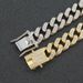 Hip hop full flat ancient Miami bar necklace for men's cool and domineering diamond studded buckle neck chain with a_ipsvogv.com
