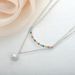 Double Layered Pearl Zircon Necklace Sterg Sier Jewelry_ipsvogv.com