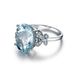 Fashionable Navy Blue Topaz Butterfly Plated White Gold And Inlaid With Zircon. Handmade Women's Ring_ipsvogv.com