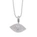 Women's Jewelry Eye-Shaped Zircon Pendant Necklace With Full Diamond Accents, Hip Hop Style Fashion Statement Full Diamond Trendy Jewelry_ipsvogv.com