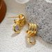 Unisex Zircon Earrings Three Layer C Shaped Earrings Fashionable Commuting All Match Geometric Water Drop Pendant Earrings_ipsvogv.com