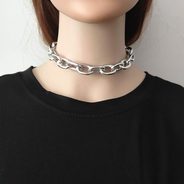 Metal Necklace Jewelry Foreign Trade Wholesale European And American Style Punk Fashion Trendy Cool Collarbone Chain_ipsvogv.com