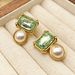 French court style square diamond geometric pearl earrings silver needles, simple luxurious Instagram earrings, with a_ipsvogv.com